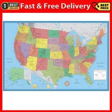 48X78 Huge United States, USA Classic Elite Wall Map Laminated