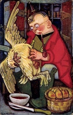 Künstler Ak Sancha, The Hen that laid the Golden Eggs, Karikatur... - 11345260