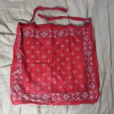 Vintage Red Paisley Fast Color Cotton Bandana Made in USA Fast Color With Ties