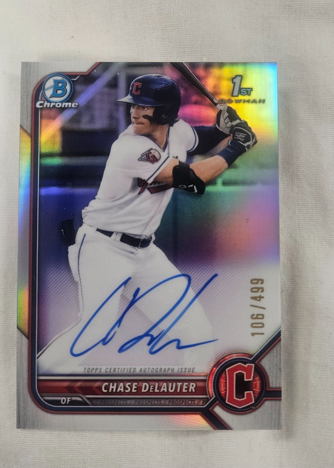 2022 Bowman Draft Chrome Pick Refractor 106/499 Chase Delauter #CDA-CD Auto