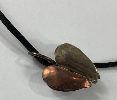 LVH Sterling Silver Copper Necklace Heart Handmade - 22 in Length - Picture 7 of 13