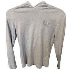 Vineyard Vines Kids Grayish/blue Whale Logo Hoodie Long Sleeve Shirt Size M