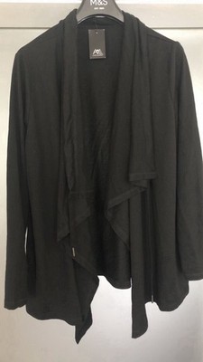 Damen-Cardigan schwarz Active Wasserfall Größe 16 neu UVP 38 £