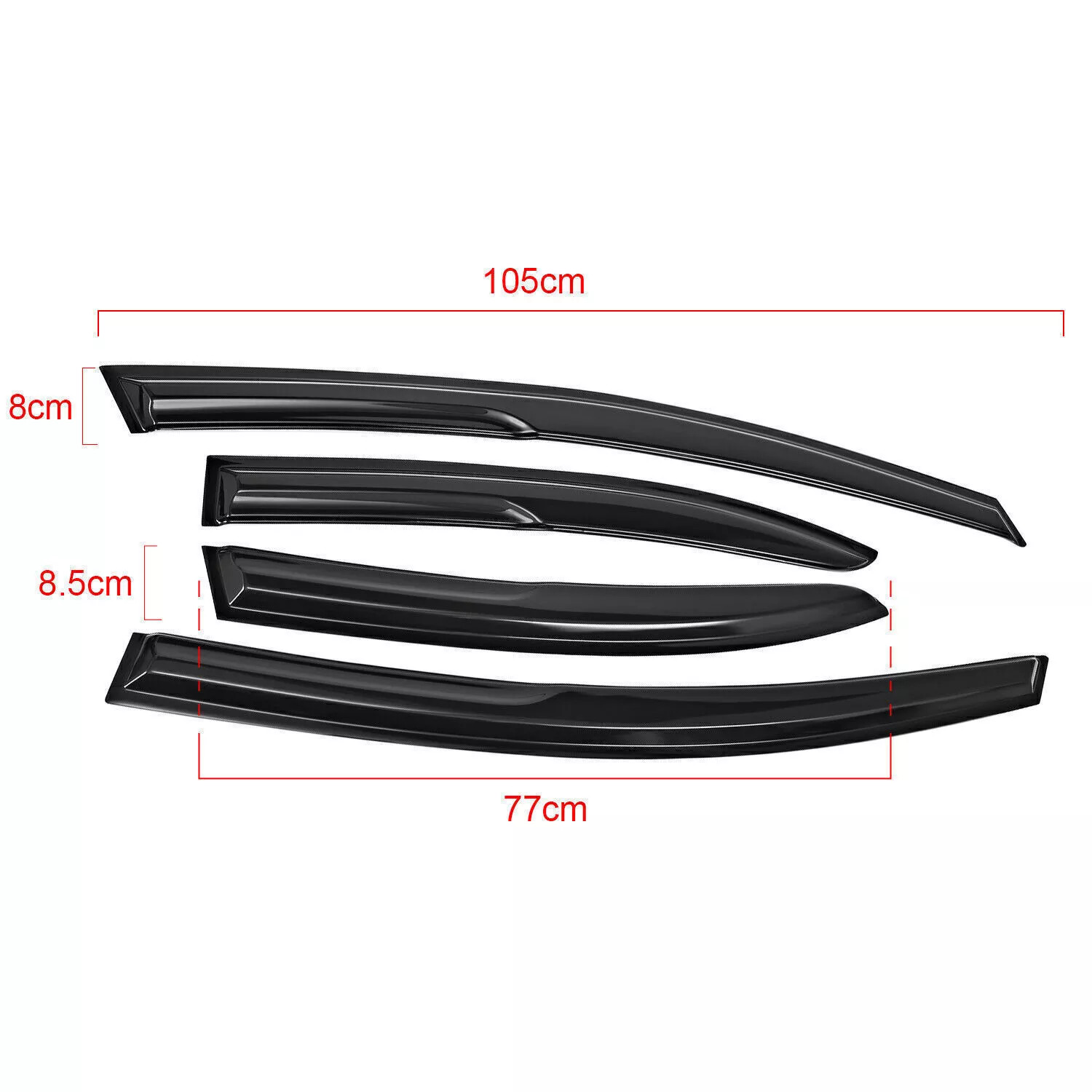 Window Vent Visor For 2006-2011 Honda Civic 4 Door Sedan Rain Guard Mugen Style