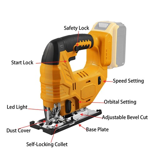 Cordless Jig Saw For Dewalt DCS331N 18V 20V XR Li-Ion Brushless Jigsaw w/ Blade - Picture 4 of 11