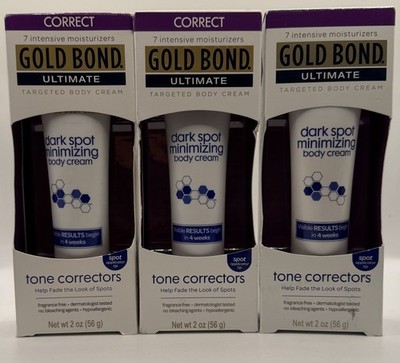 3 x Gold Bond Ultimate Dark Spot Minimizing Body Cream Tone Corrector 2oz