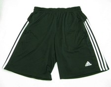 ADIDAS Men's Size Large Black Athletic Logo Shorts Climalite Zipper Pockets
