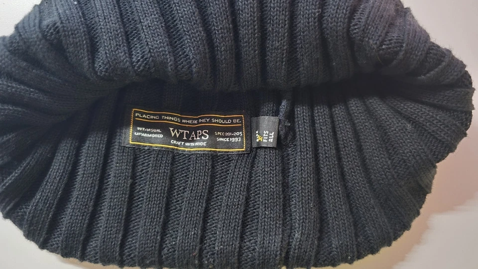 WTAPS Black Beanie 03 162MYDT-HT14 - Image 3 of 4
