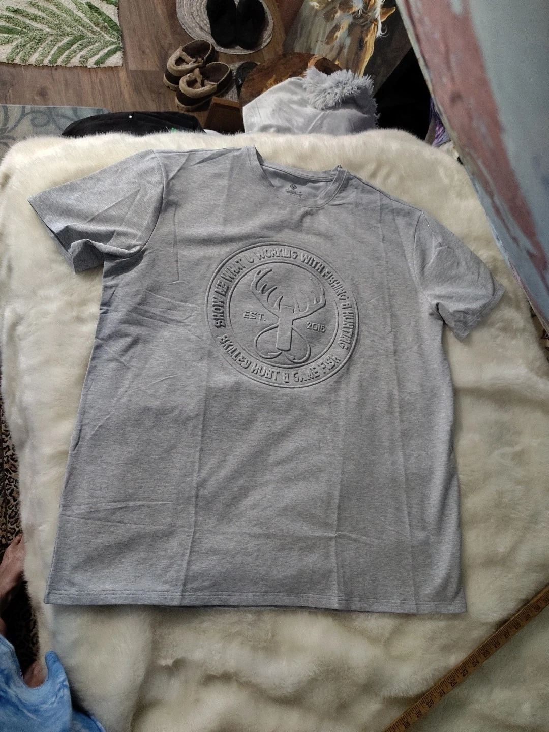5XL Gray T-Shirt Skilled Hunt And Game Fish Shirt Show Me What You're Working W