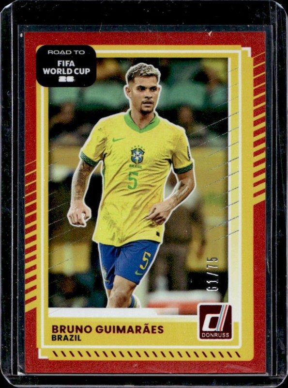 2025-26 Panini Donruss Road to FIFA World Cup 26' Bruno Guimaraes Red #/75
