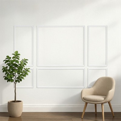 Wall Molding 3 Pack,Wainscoting Panels Kit,Lightweight Paintable Polystyrene,Ea