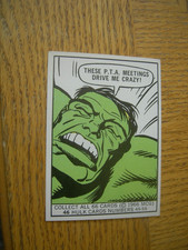1966 Donruss Marvel Super Heroes Incredible Hulk #46 Drive me crazy NICE CARD