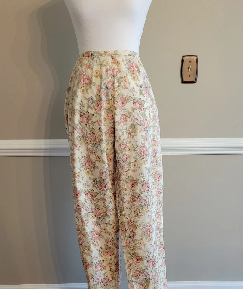 Pantalones al tobillo florales Evan-Picone talla 16 Foto 2 de 4