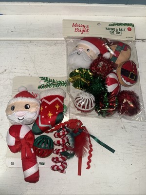 Stocking Stuffers Merry & Bright Toys for Cats Holiday Collection Plush Balls