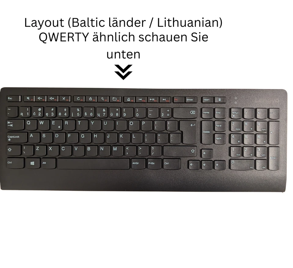 Lenovo Slim USB Keyboard  – L-B Lithuanian Baltic Keyboard Layout QWERTY - Bild 2 von 4
