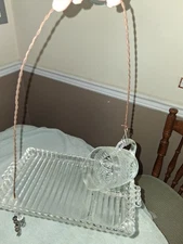 UNIQUE HANGING DECOR Hazel Atlas Orchard Crystal Plate/Cup Sip & Smoke set