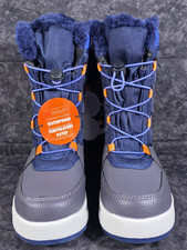 Ozark Trail Boys Sz. 1 Blue Snow Boots Bungee Lace 3M Thinsulate Waterproof