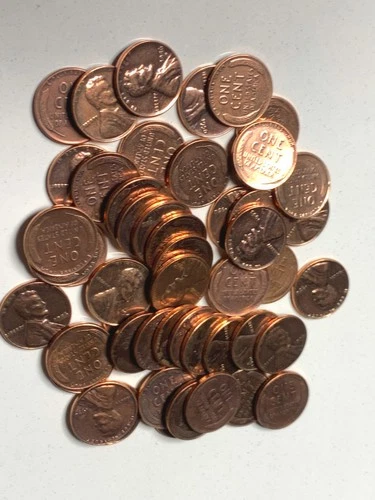 Toned AU Gem Toned Roll Wheat pennies 1950 1955 1944 1955 1957 1951 1956 1958