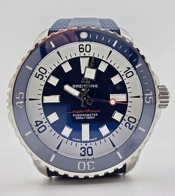 New Breitling Superocean A17378E71C1A1 46mm Blue Dial Rubber strap