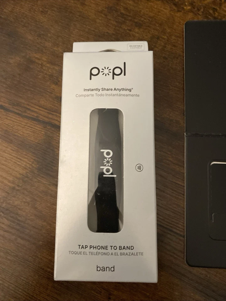 Popl - Rubber Wrist Band + Black Metal card - NFC Digital Business Card tap - Image 3 of 3