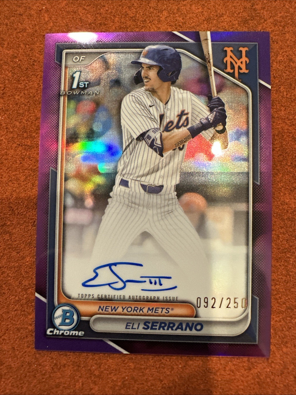 2024 Bowman Draft Chrome Eli Serrano #CPA-ESE Autograph Purple Refractor /250