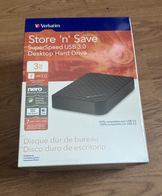 Verbatim Store 'n' Save SuperSpeed  USB 3.0 Desktop Hard Drive 3TB