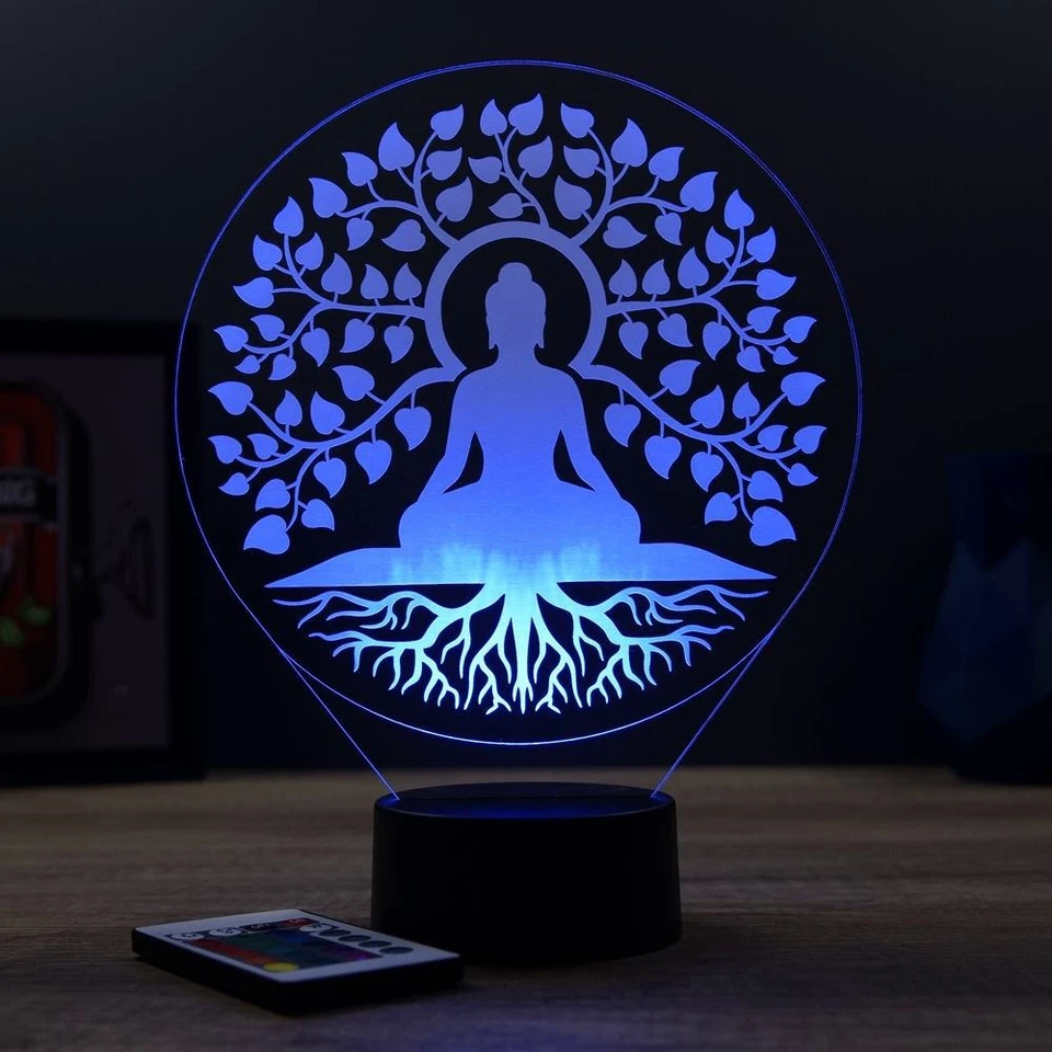Lampe illusion 3D Arbre de vie Bouddha - Photo 4/4