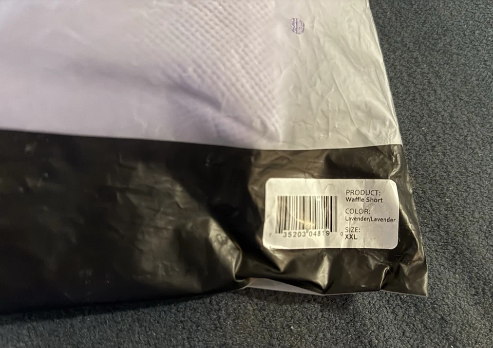 Jambys Super-soft Boxer Waffle Shorts Pockets Unisex XXL Lavender Purple NEW - Image 2 of 4