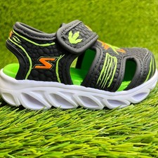Skechers Hypno-Flash Hydro Fun Boys Size 8C Black Beach Walking Outdoor Sandals