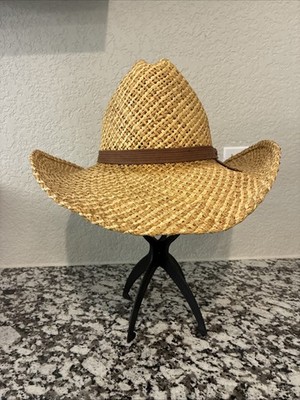 Preowned Vintage Resistol Straw Cowboy Hat 7 1/8 Long Oval