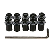 10PCS Motorcycle Windshield Bolts Screws Kit Black