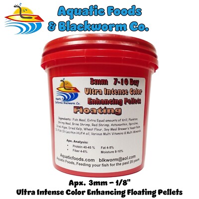 Ultra Intense Color Enhancing -3mm Floating Pellets-Discus, Cichlids ALL Fish