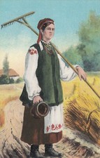 UKRAINIAN ANTIQUE ORIGINAL POSTCARD UKRAINE VISHIVANKA FIRST WORLD WAR TIME