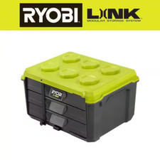 Tool Box Ryobi LINK 3-Drawer Modular Impact Resistant Organize Store Tools