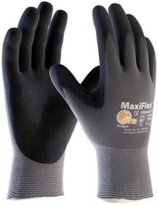 12 PAIRS MAXIFLEX 34-874T ULTIMATE NITRILE GRIP COATED WORK GLOVES SIZE 10 (XL)
