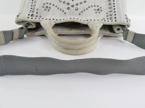 Auth PRADA Canapa White Shade Denim Shopping 2 Way Shoulder Bag Purse #55984 - Picture 11 of 19