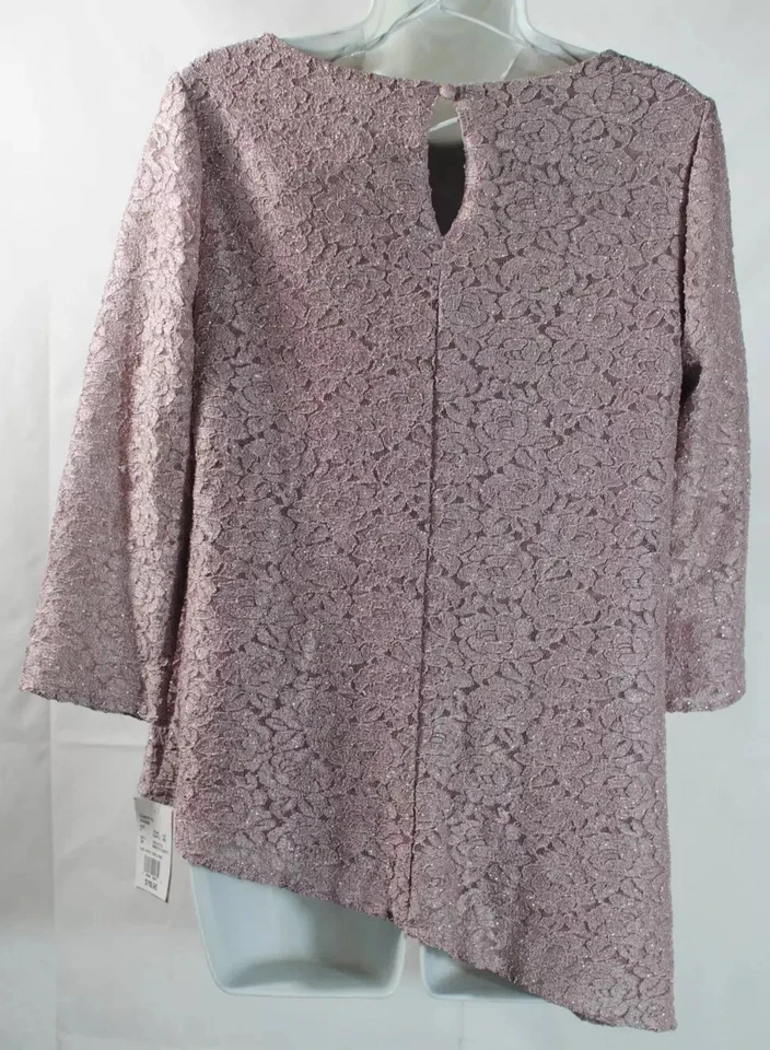 OLEG CASSINI Madre de la Novia Jersey Pantalón Asimétrico Brillo Top Talla 6 Foto 3 de 4