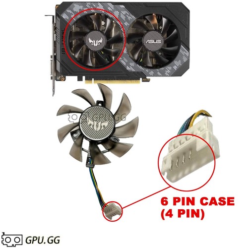 Asus TUF GTX 1650 1660 1660Ti RTX 2060 Fans Replacement Fans - Picture 7 of 8