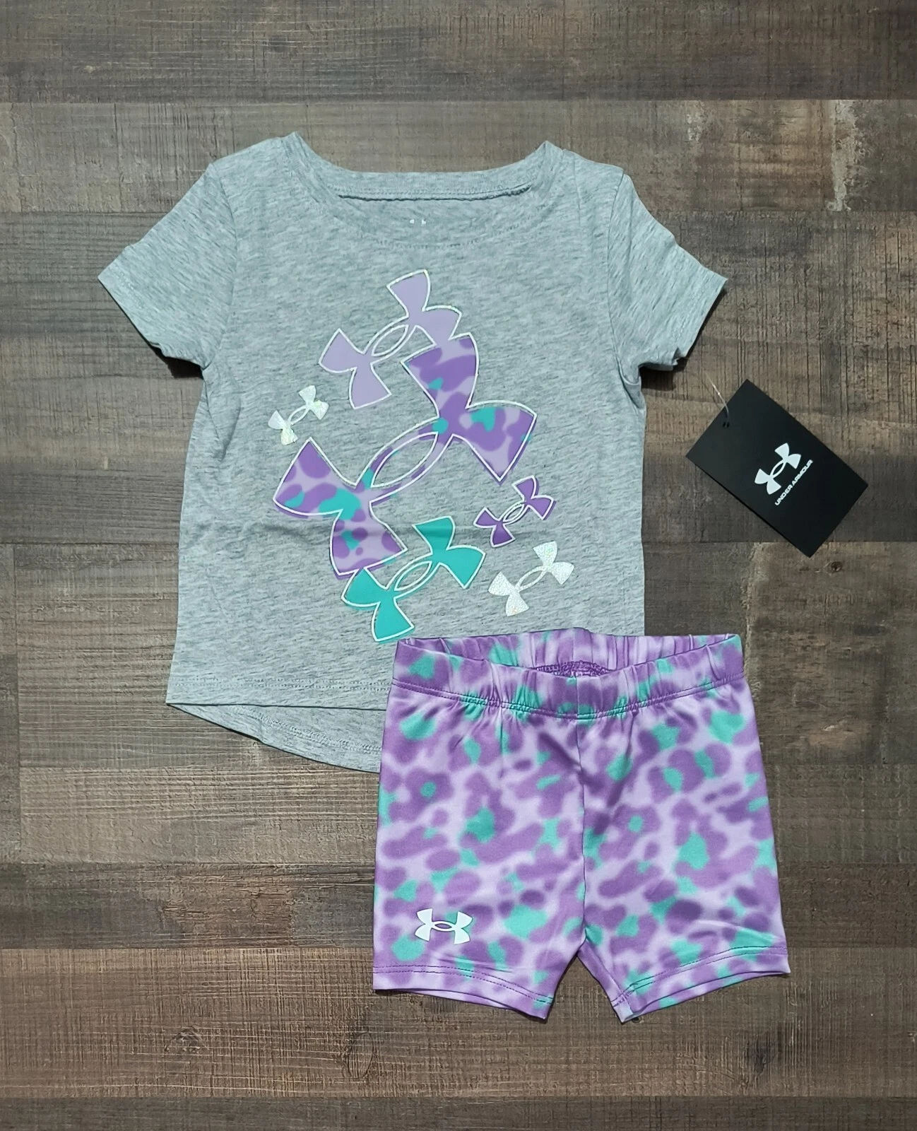 New! Baby Girl's Under Armour Tank Top and Shorts Outfit 12M 18M 24M
