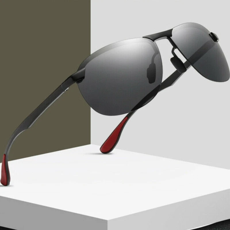 Gafas de sol polarizadas fotocromáticas de aluminio magnesio para hombre gafas de conducción retro Foto 3 de 4