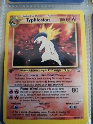 Typhlosion 1st Edition Holo Pokemon Card Neo Genesis WOTC N Mint