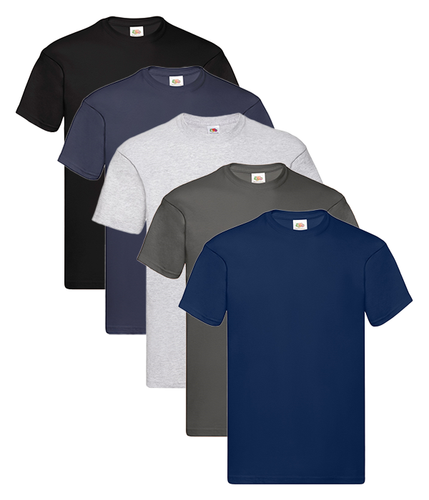Lot De 5 T-shirts Basiques Homme Fruit Of The Loom - Col Rond - Taille Unique (pack 61082)