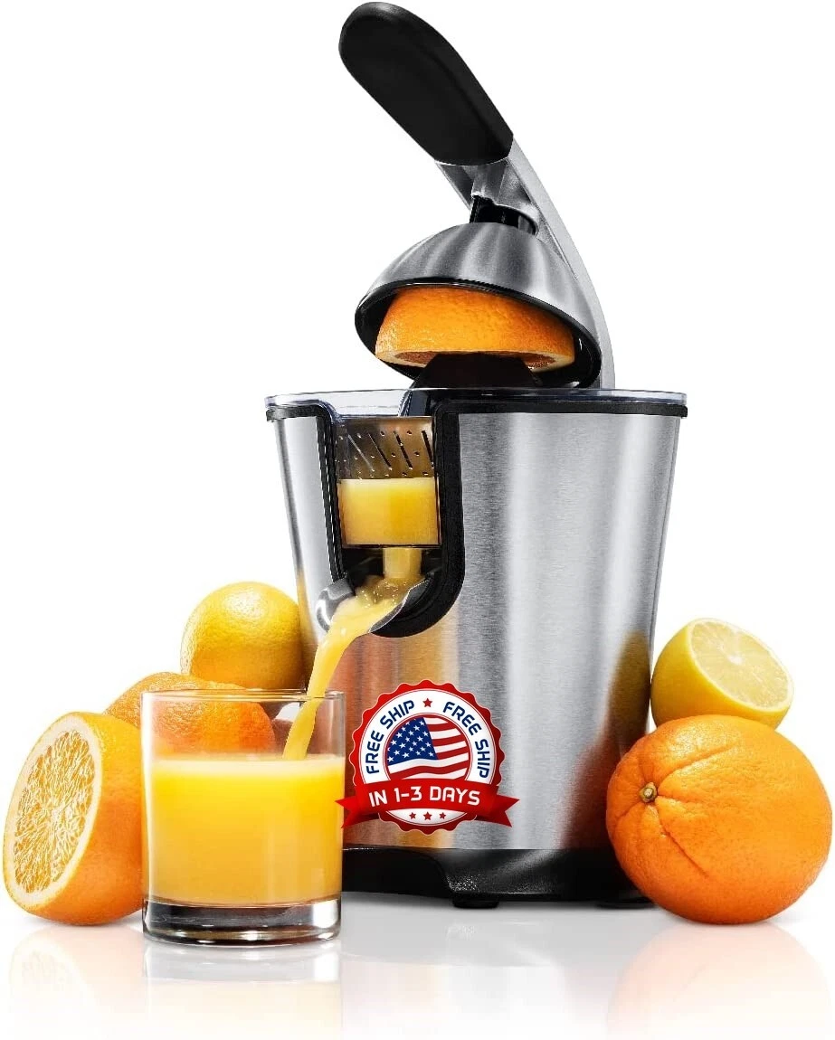 Exprimidor Electrico de Jugos Naranja Limon Extractor de Zumos Acero  inoxidables