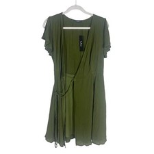 NWT Women's Lulu's Olive Green Wrap Dress Size Small