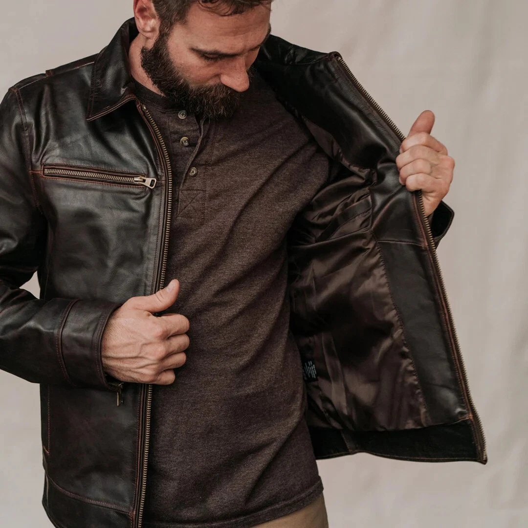 Legacy Leather Jacket : 100% Real Full Grain Cowhide Leather Jacket