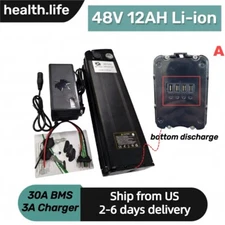 48V12Ah 1000W EBIKE Battery Lithium Li-ion BMS Electric Bicycle Bottom Discharge