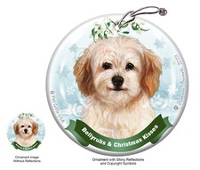 Cavachon Bellyrubs and Christmas Kisses Holiday Ornament