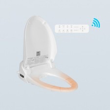 Electric Bidet Toilet Seat - Heated Seat  Water  Wireless Remote  Elongated