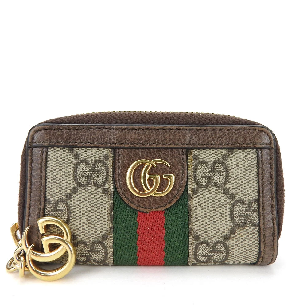 Porte clés GUCCI d'occasion off cerf 523157 ligne de sherry GG toile/cuir suprême...