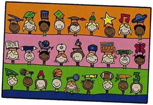 Fun at School Educational Machine Washable Carpet for Childrens Classroom,